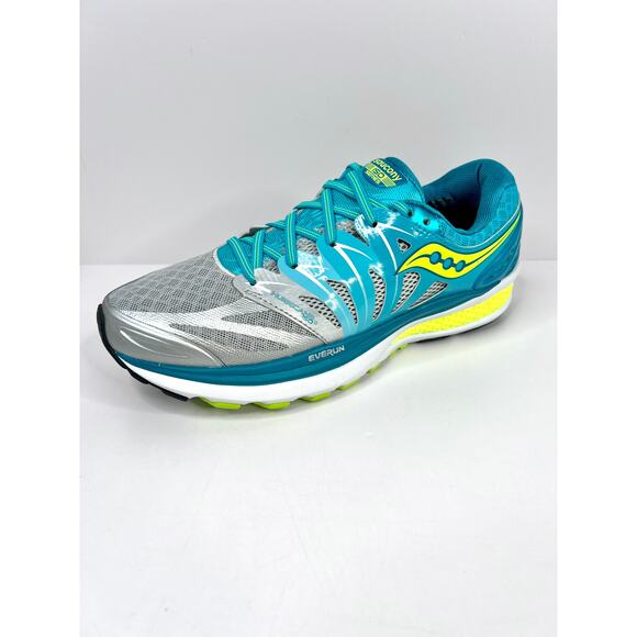 Saucony Size 10 Hurricane ISO 2 Womens Athletic Running Shoes BLUE/SILVER/CITRON - Picture 7 of 16